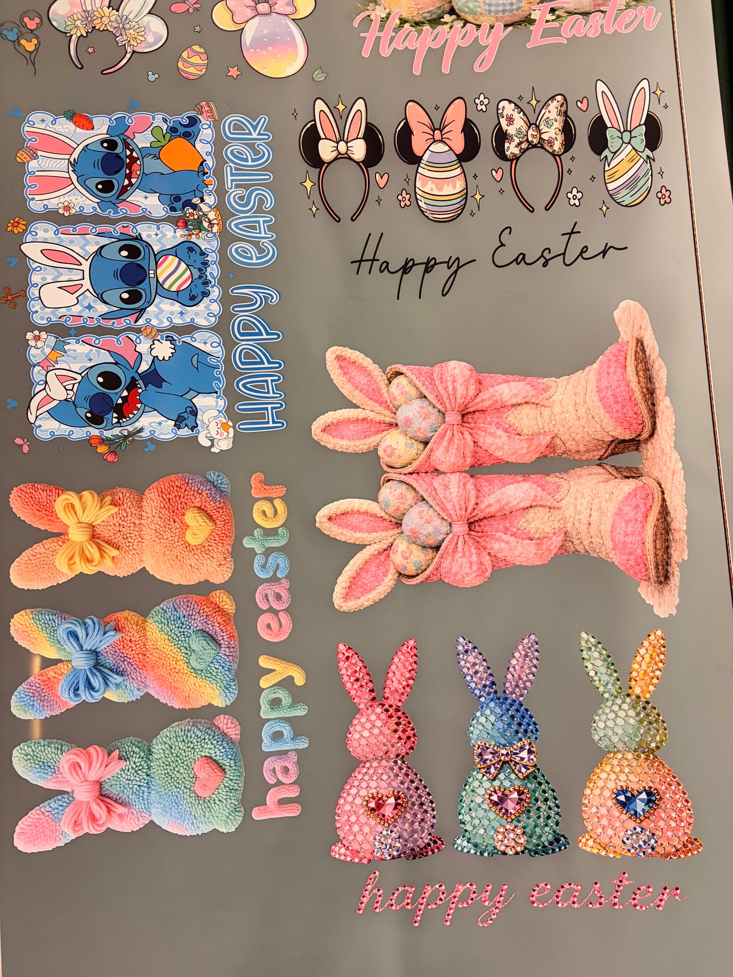 Easter Pastel Bunny DTF Gang Sheet – Spring Transfers Ready to Press | Cute Easter Shirt Designs
