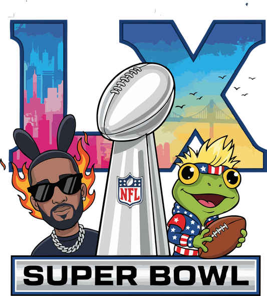 LX Super Bowl DTF Heat Transfer - FootBall Inspired Design
