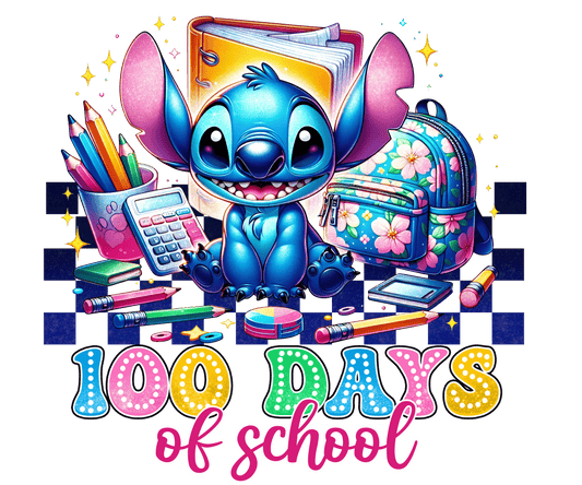 100 Days Of School Blue Alien - DTF Transfer