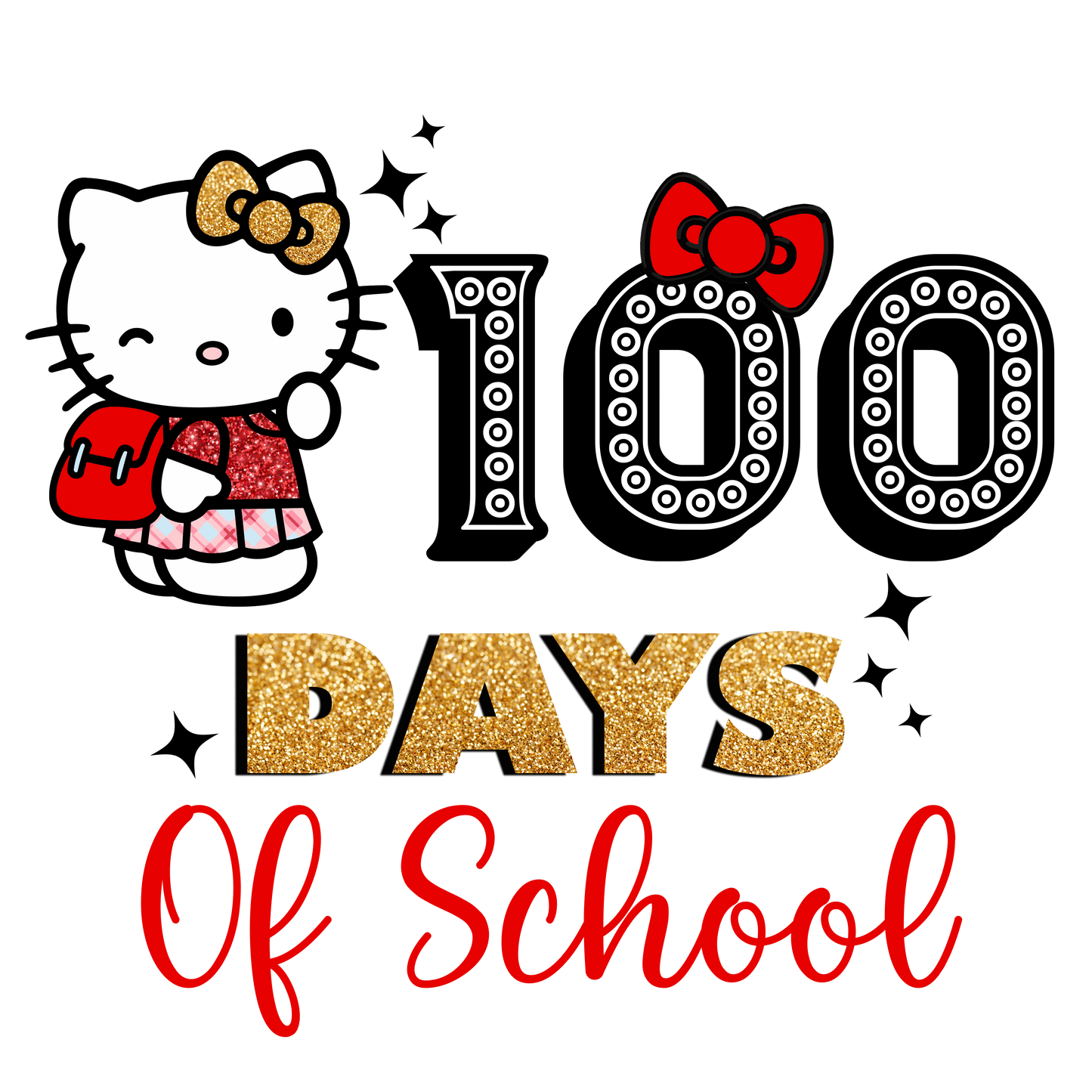 100 Days Of School Cat Theme - DTF Transfer