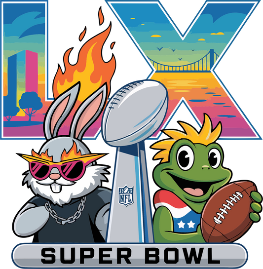 LX Super Bowl DTF Heat Transfer - FootBall Inspired Design