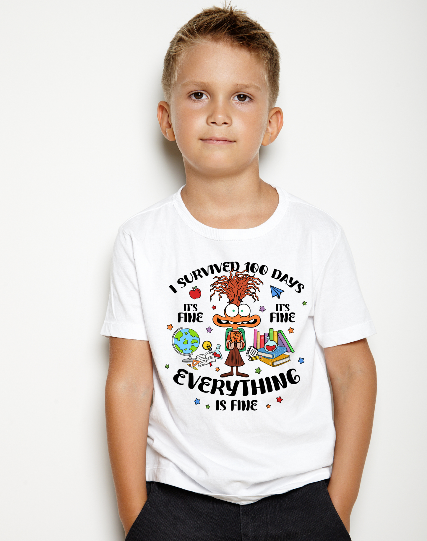 I Survived 100 Days - Everything Is Fine | 100 Days of School DTF Transfer