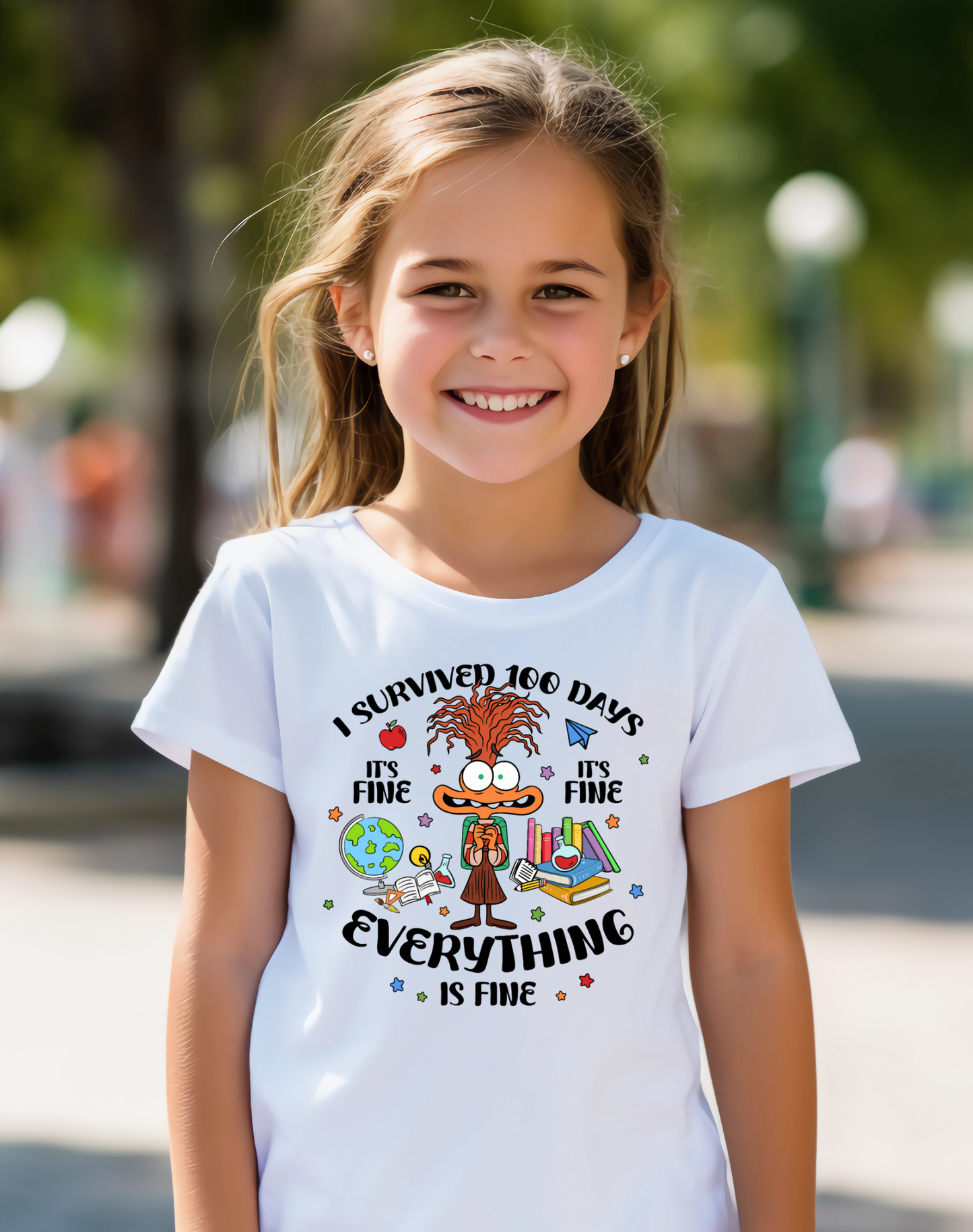 I Survived 100 Days - Everything Is Fine | 100 Days of School DTF Transfer