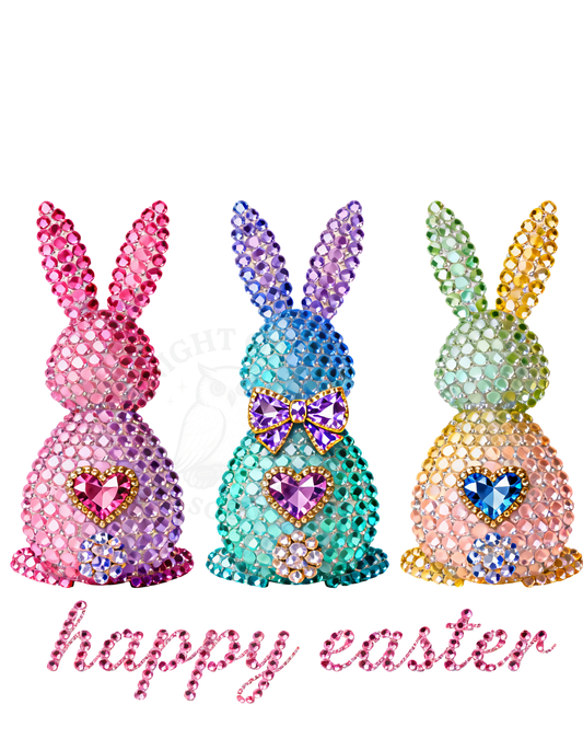 HAPPY EASTER RHINESTONE - DTF transfer