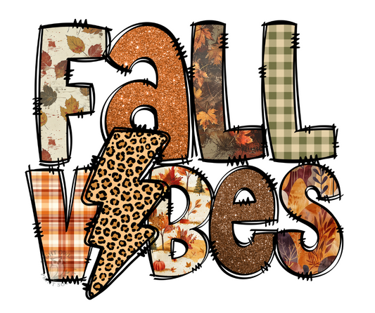 🍁 Fall Vibes Patchwork DTF Transfer