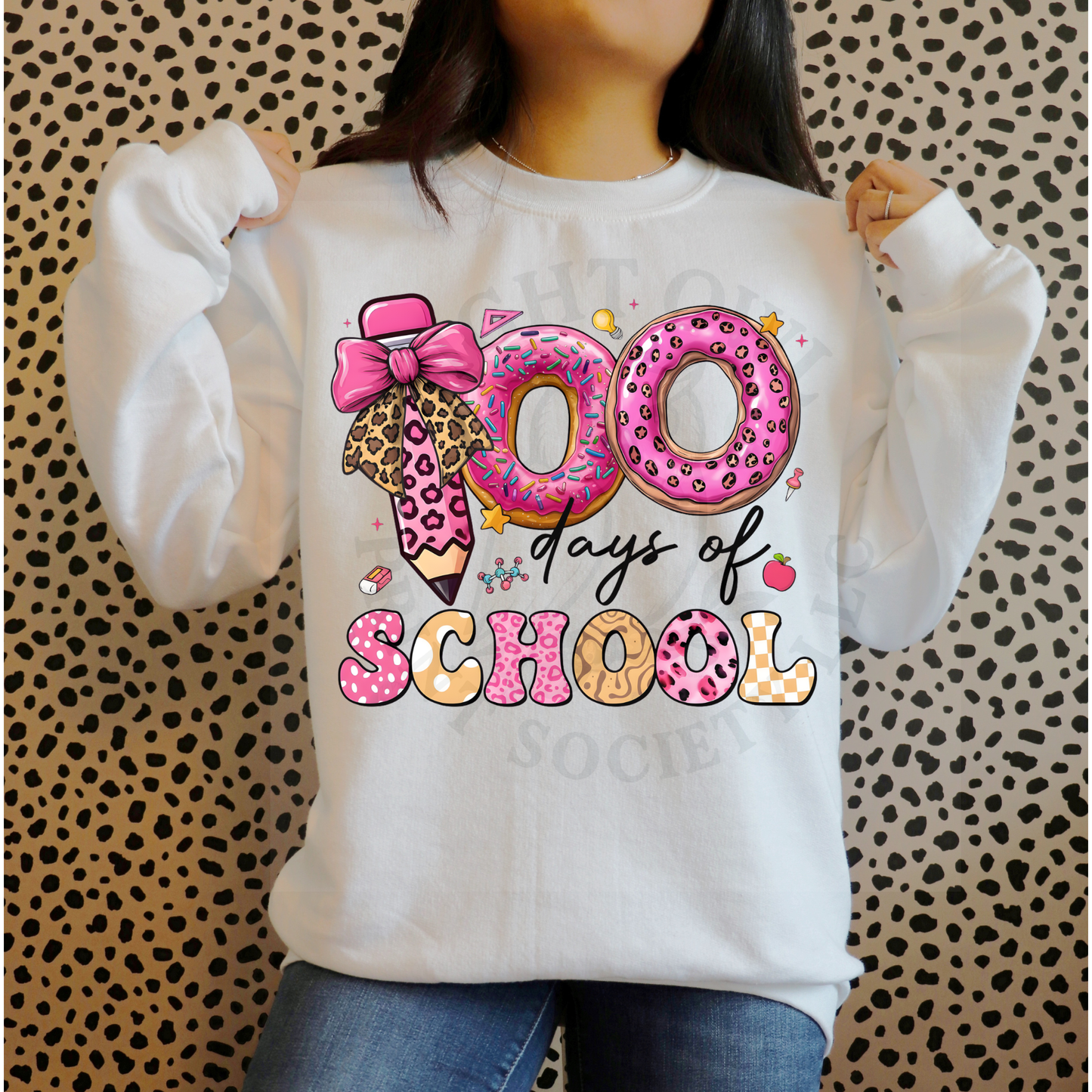 100 Days Of School cheetah print - DTF Transfer