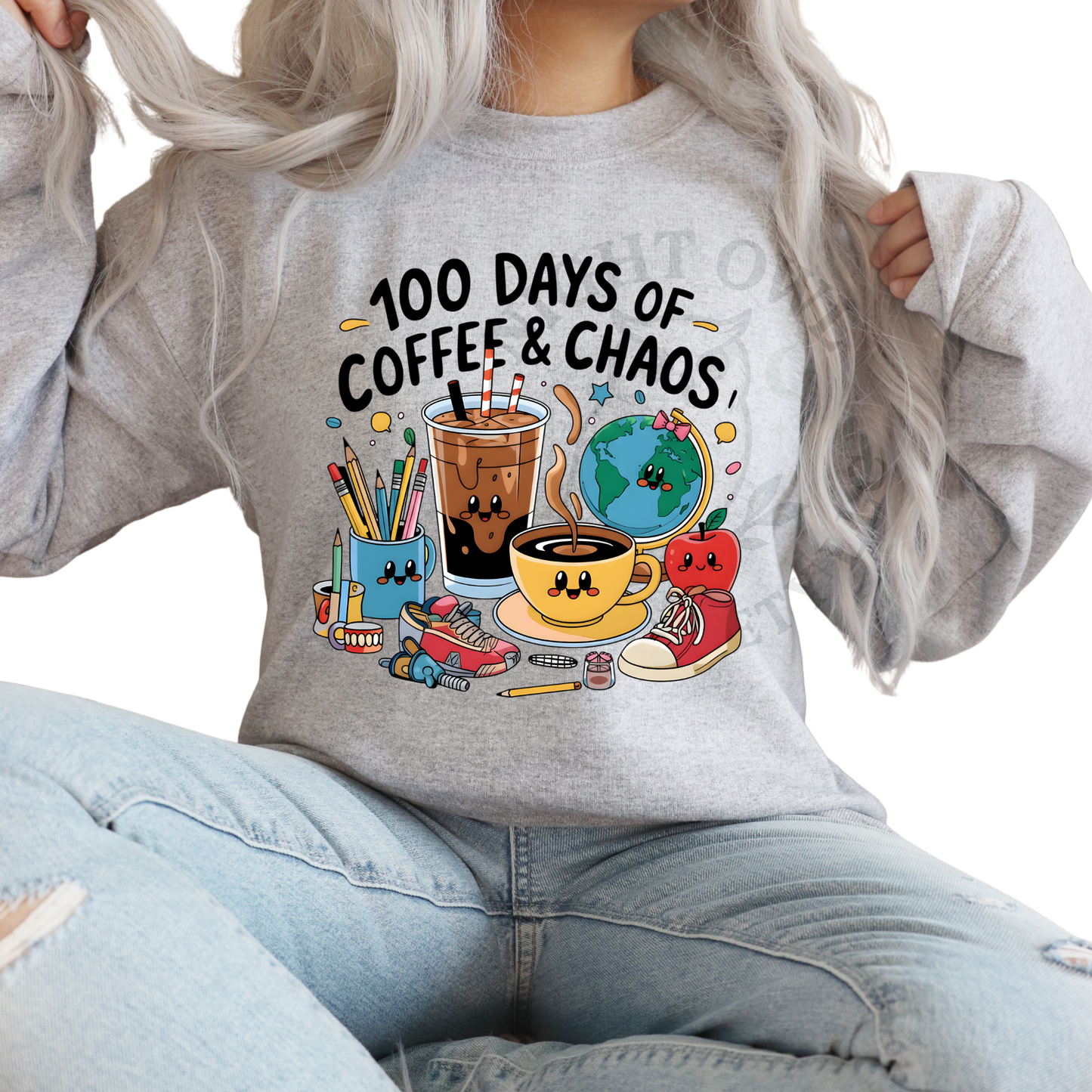 100 Days Of School Coffee & Chaos - DTF Transfer