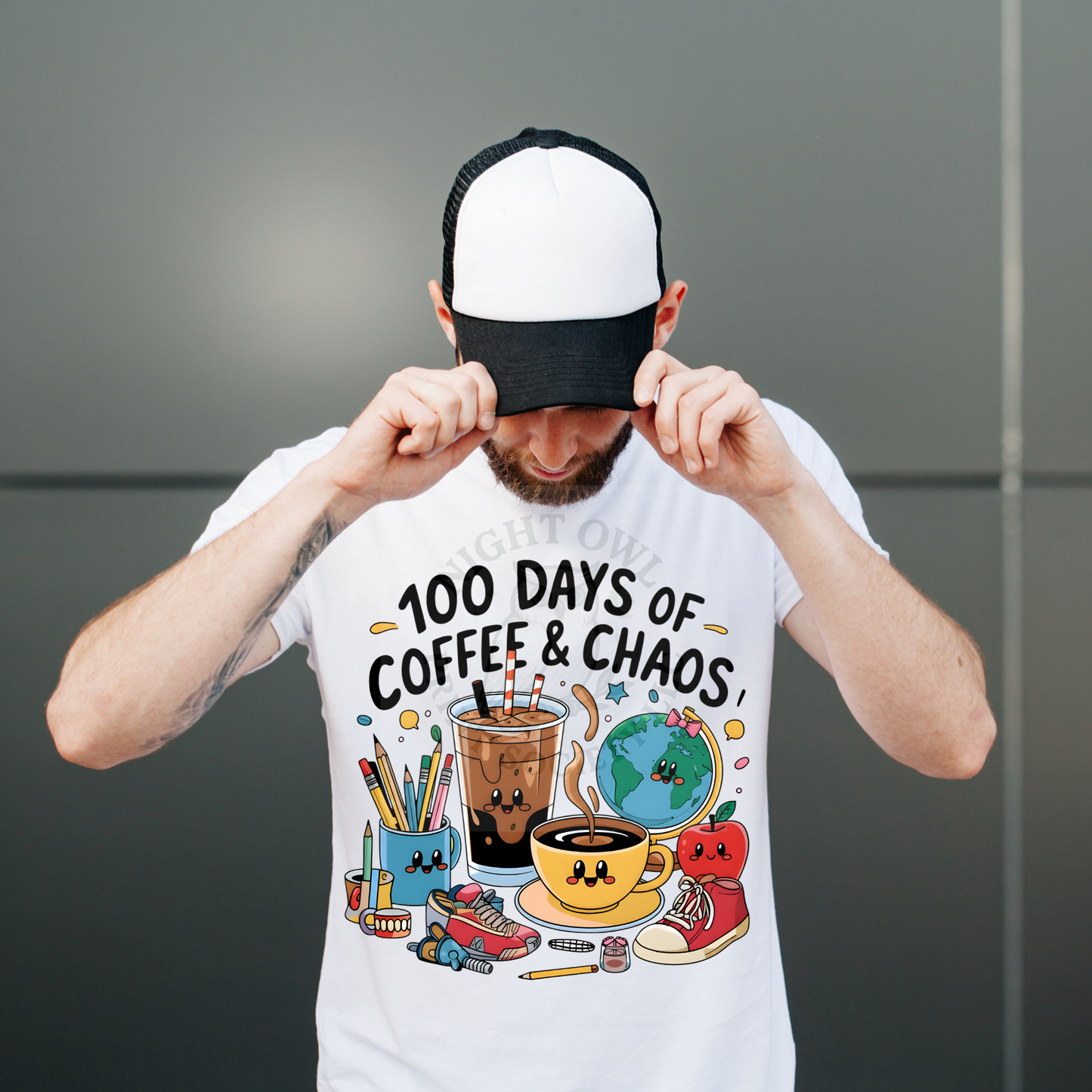 100 Days Of School Coffee & Chaos - DTF Transfer