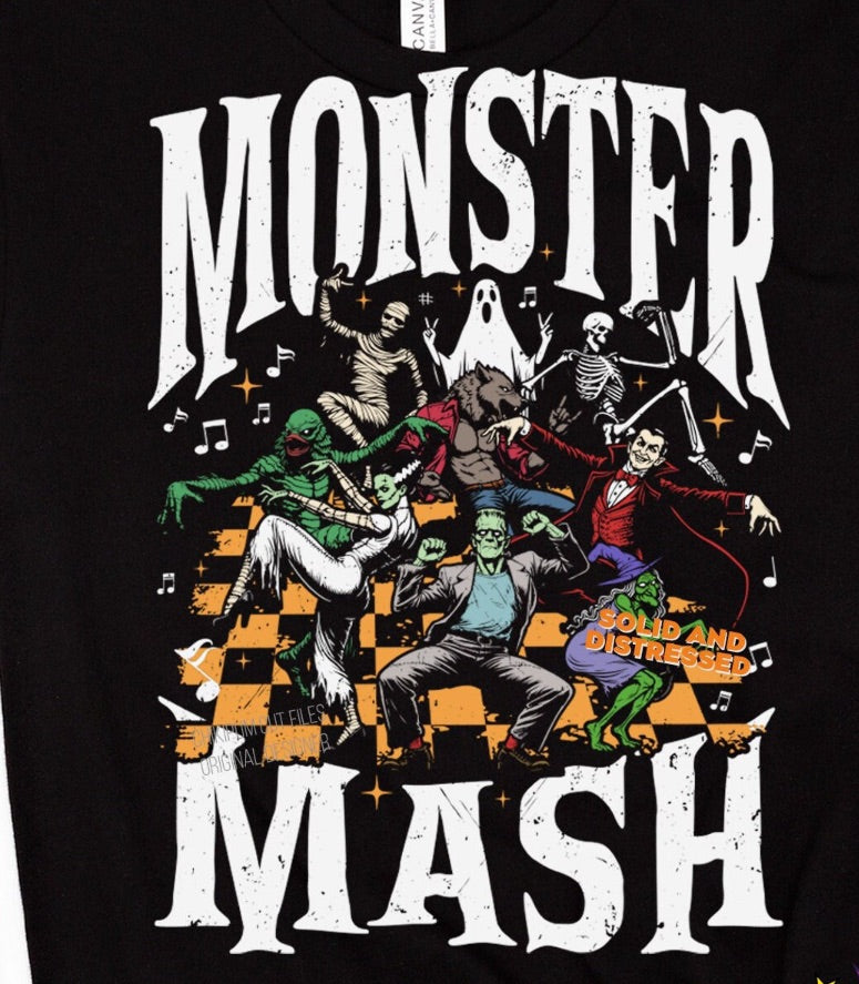 Monster Mash Dance Party DTF Transfer - Retro Halloween Design