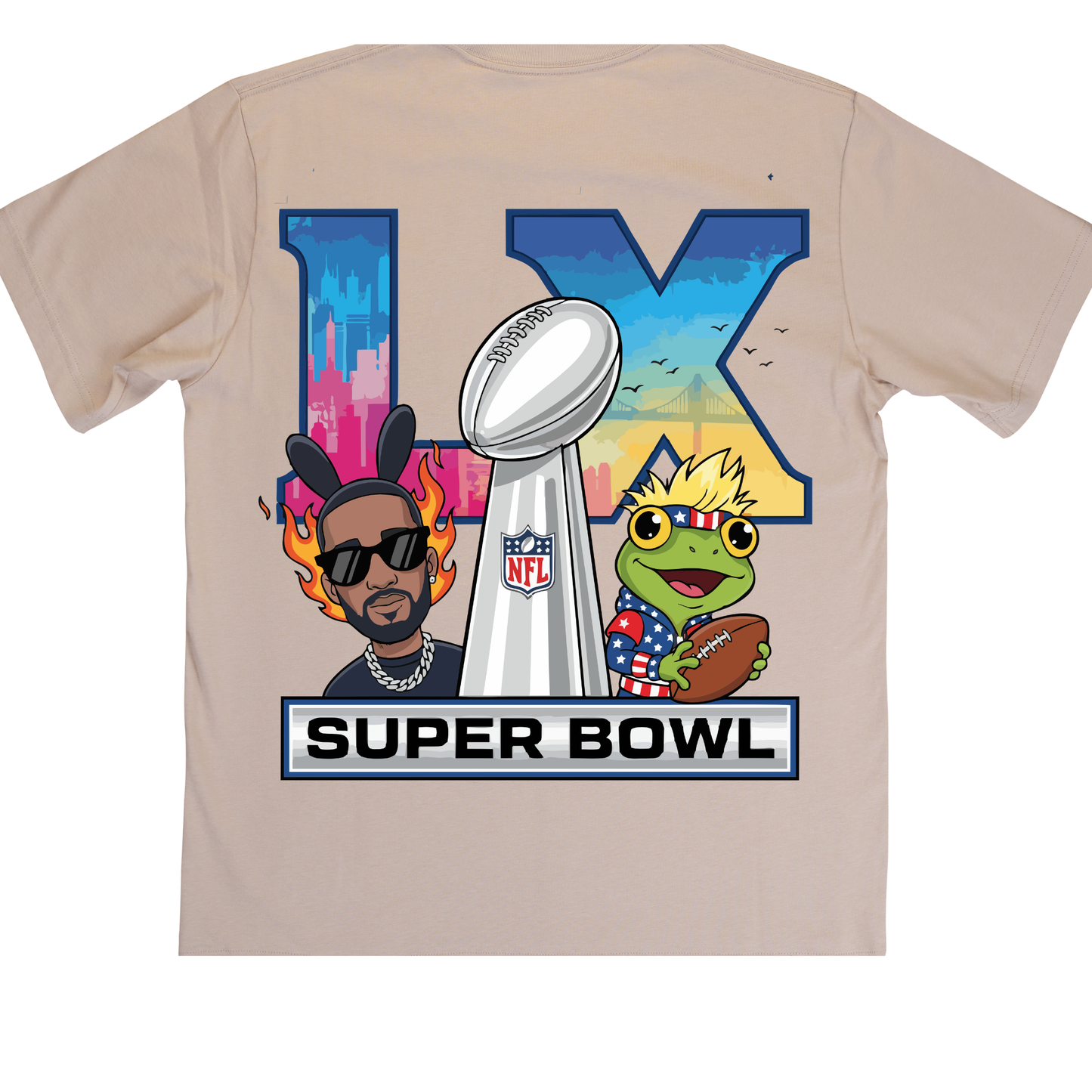 LX Super Bowl DTF Heat Transfer - FootBall Inspired Design