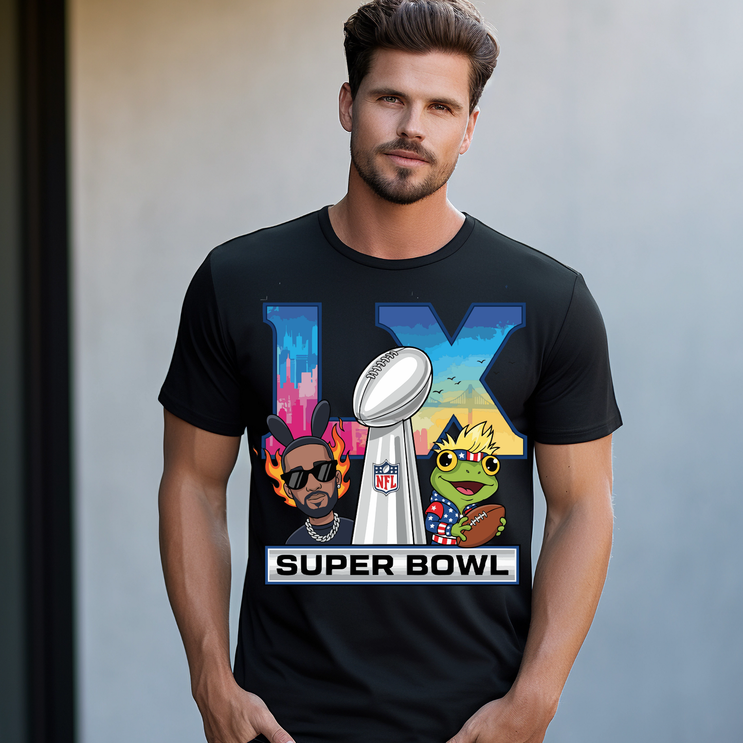 LX Super Bowl DTF Heat Transfer - FootBall Inspired Design