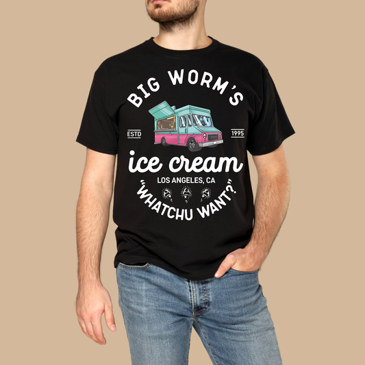 Big Worm Ice Cream - 90's Comedy Inspired DTF Tranfer