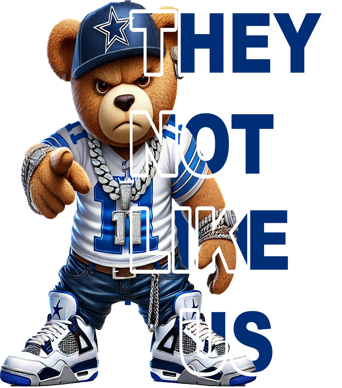 ⭐ FOOTBALL BEART DTF PRINT - "THEY NOT LIKE US"
